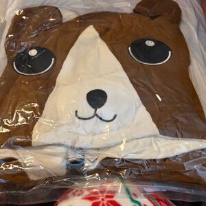 Brown Bear Hooded Blanket
